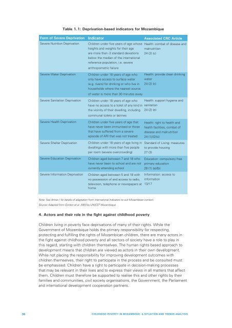 Child Poverty in Mozambique. A Situation and Trend ... - Unicef