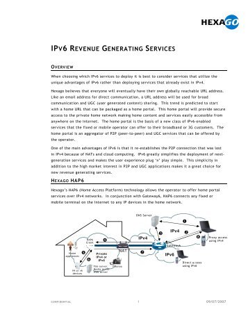 IPV6 REVENUE GENERATING SERVICES - Showcase Home Portal