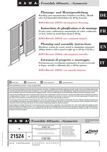 HAWA Frontslide 60/matic, âSymmetric