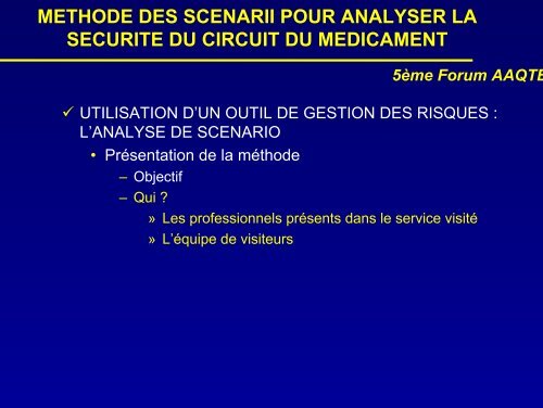 MÃ©thode des scÃ©narii pour analyser la sÃ©curitÃ© du circuit du ... - ADIPh