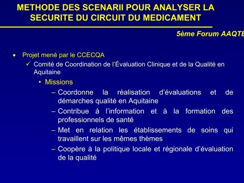 MÃ©thode des scÃ©narii pour analyser la sÃ©curitÃ© du circuit du ... - ADIPh