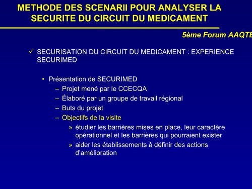 MÃ©thode des scÃ©narii pour analyser la sÃ©curitÃ© du circuit du ... - ADIPh