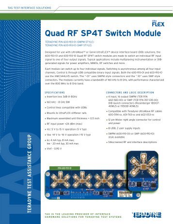 Quad RF SP4T Switch Module - Teradyne GSO
