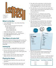 What's in the Box The Object of Letter Roll Setting Up Playing the ...