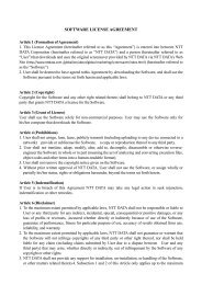 Software license agreement(PDF: 2Pages, 88.3KB) - NTT Data