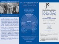 Lecture Luncheon Brochure - The Philadelphia Orchestra