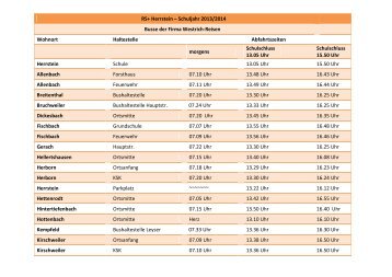 Busfahrplan der Firma Westrich - Realschule Plus Herrstein/ Rhaunen