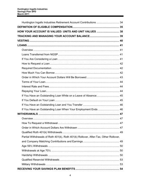 Huntington Ingalls Industries Savings Plan ... - Benefits Connect