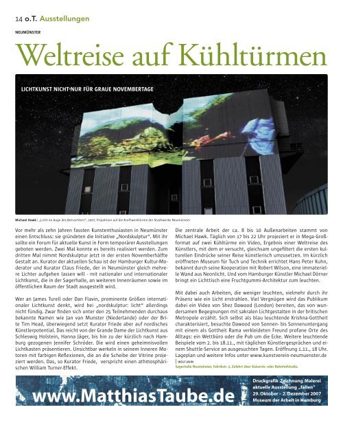 November 07 - Das Magazin für Kunst, Architektur und Design