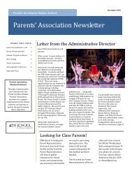 Parents' Association Newsletter â PNB - Pacific Northwest Ballet