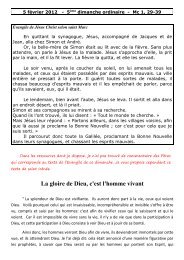 La gloire de Dieu, c'est l'homme vivant