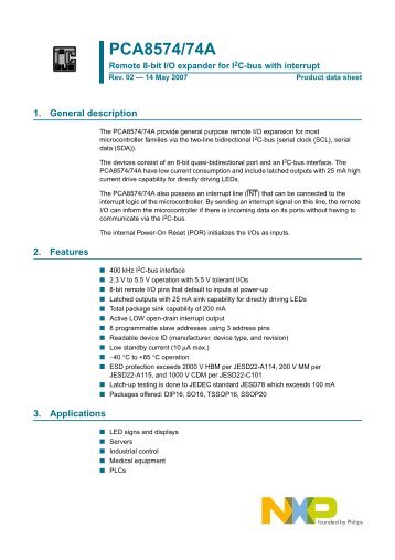 PCA8574 Datasheet - DFRobot