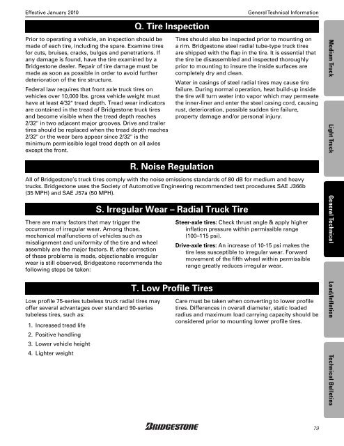 Bridgestone Medium and Light Truck Tire Data Book - Sullivan Tire ...