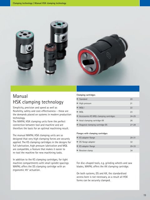Mapal KS 100-10 HSK-C 100 Clamping Cartridge