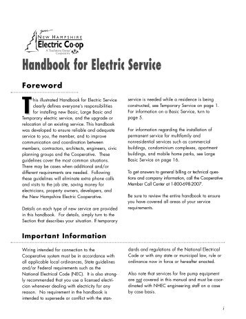 Handbook for Electric Service (entire)