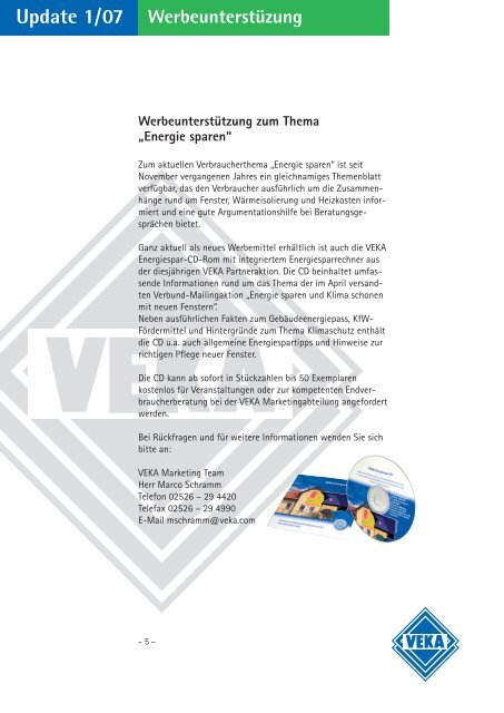 Update 1/07 Technische Informationen - Veka