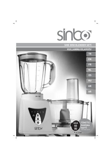 shb 3058 blender set‹ kullanma kılavuzu tr en fr nl es ru hr ar - Sinbo