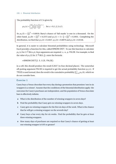 Binomial distribution - the Australian Mathematical Sciences Institute