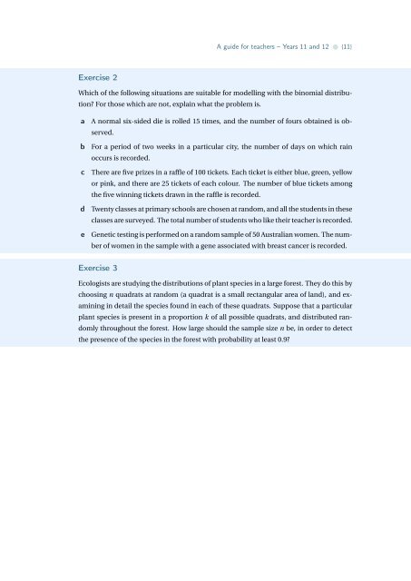 Binomial distribution - the Australian Mathematical Sciences Institute