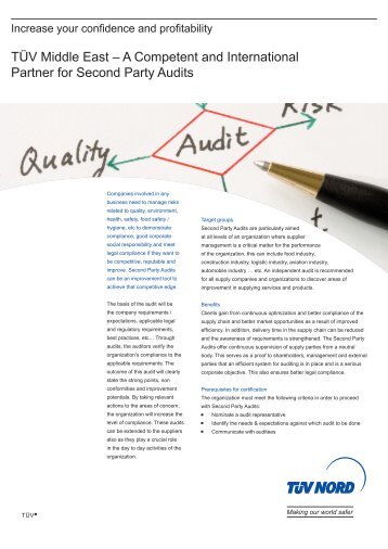 2nd Party Audit Type : pdf - tÃ¼v nord group