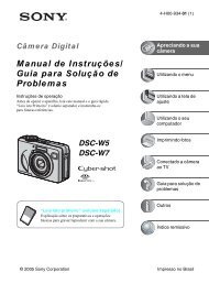 Manual CÃ¢mera Sony DSC-W5, DSC-W7 - Componentes para ...