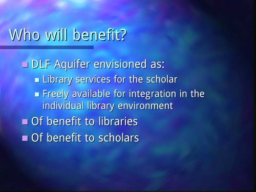 DLF Aquifer Project Update - Digital Library Federation