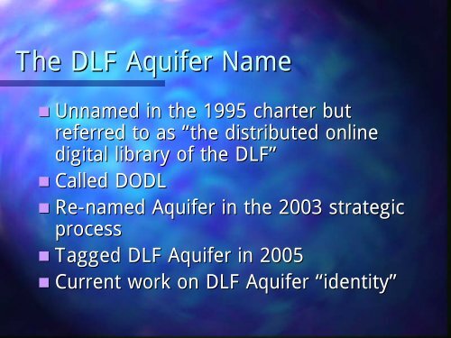 DLF Aquifer Project Update - Digital Library Federation