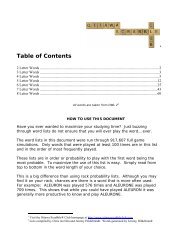Table of Contents - Ottawa Scrabble Club