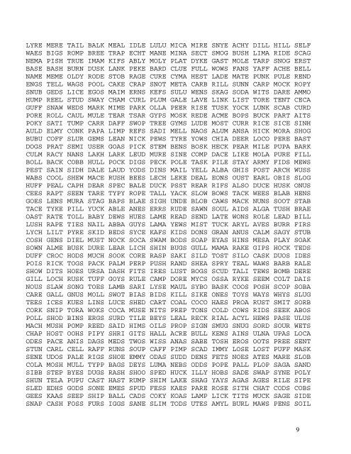 Table of Contents - Ottawa Scrabble Club