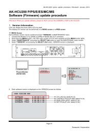 AK-HCU200 P/PS/E/ES/MC/MS Software ... - Panasonic PASS