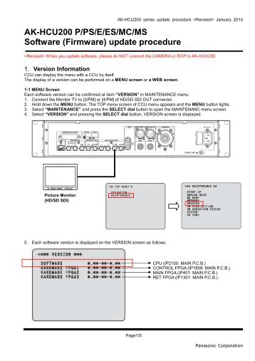AK-HCU200 P/PS/E/ES/MC/MS Software ... - Panasonic PASS