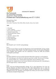 Protokoll 07.11.2012 - Fachschaft Psychologie