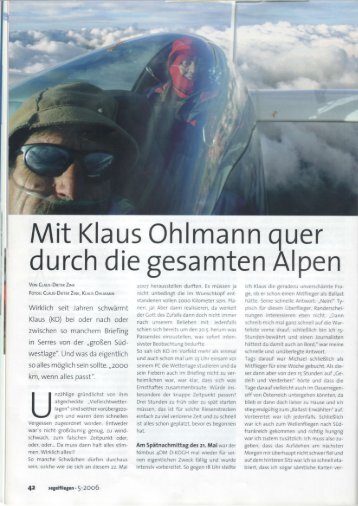 Mit Klaus Ohlmann quer durch die gesamten Alpen - Quo Vadis