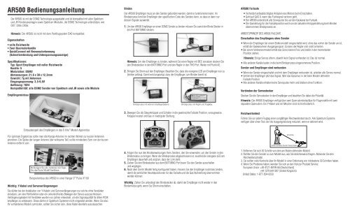 AR500 Bedienungsanleitung - Spektrum