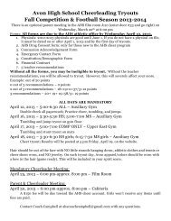 Avon High School Cheerleading Tryouts Fall Competition & Football ...