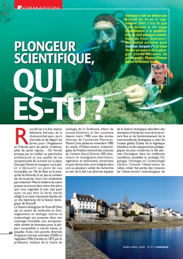 plongeur scientifique, plongeur scientifique - Observatoire ...