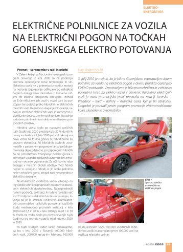 ElektriÄne polnilnice za vozila na elektriÄni pogon na toÄkah ...