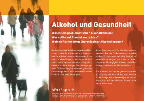Broschüre 'Alkohol und Gesundheit