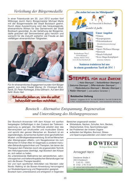 Oktober 2012 Ausgabe: 21 - Seniorenbeirat Butzbach