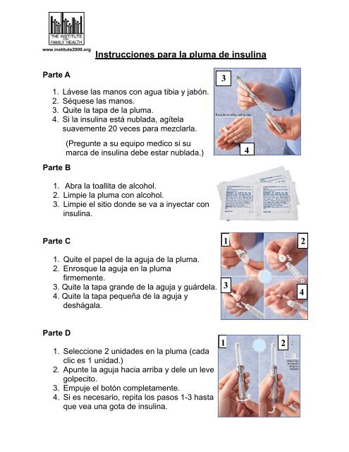 Instrucciones para la pluma de insulina