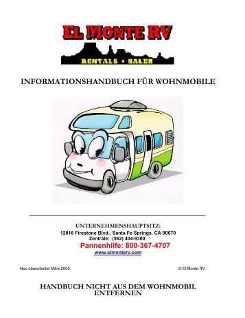 INFORMATIONSHANDBUCH FÜR WOHNMOBILE - El Monte RV