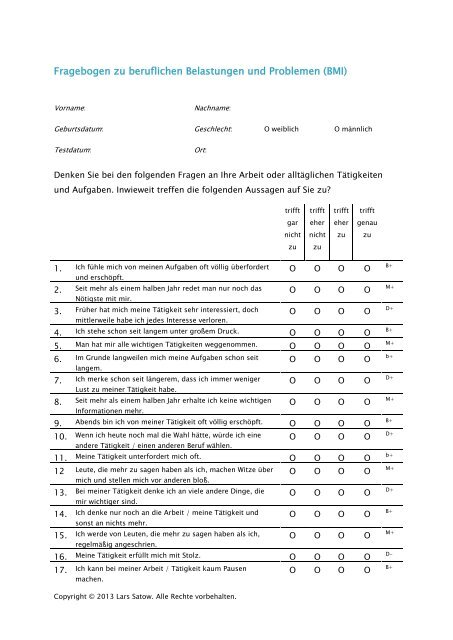 Psychologische Diagnostik Fragebogen Pdf Fragebogen zu psychischen und physischen - ZPID