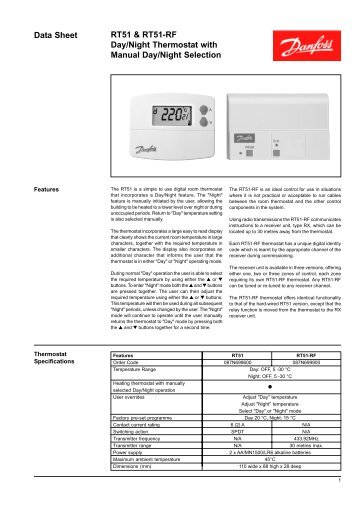 RT51 & RT51-RF Day/Night Thermostat with Manual Day/Night ...