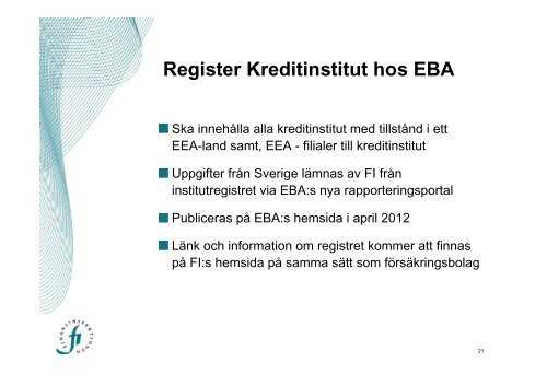 Periodisk rapportering - Finansinspektionen