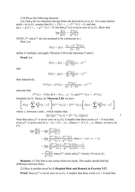 The Real And Complex Number Systems