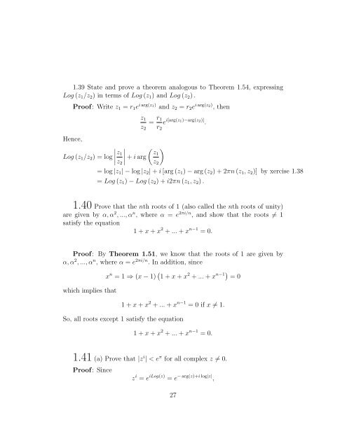 The Real And Complex Number Systems