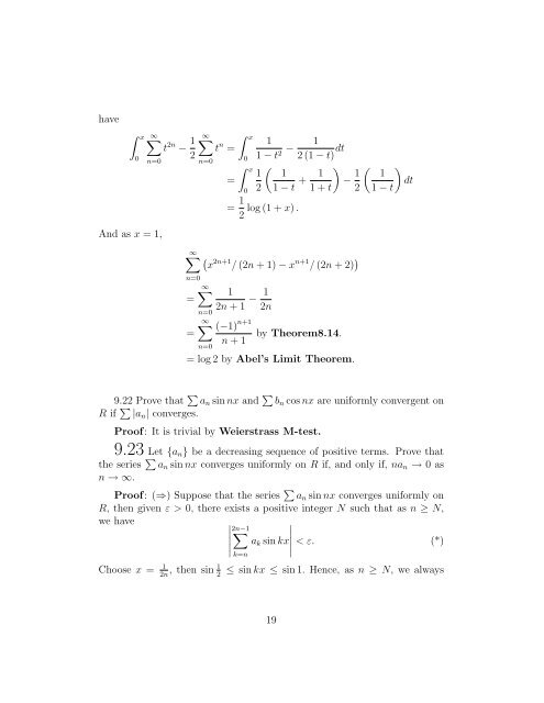 The Real And Complex Number Systems