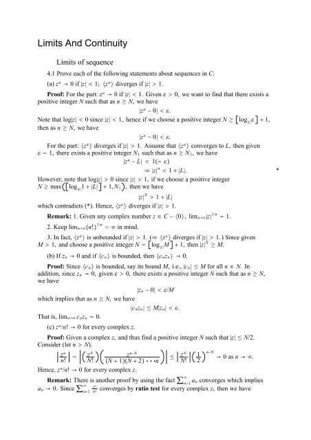 The Real And Complex Number Systems