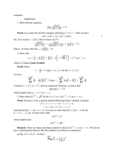 The Real And Complex Number Systems