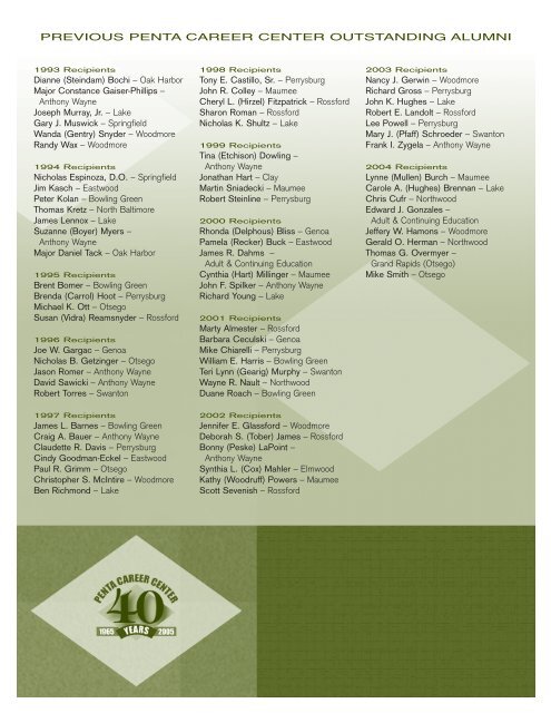 2005 Outstanding Alumni - Penta Career Center